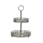 Kitchen Goods Iron Stand with Tree Scenery 42cm - Silver
